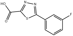 5-(3-fluorophenyl)-1,3,4-thiadiazole-2-carboxylic acid 结构式