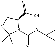 (S)-N-BOC-2,2-二甲基噁唑烷-4-甲酸 结构式