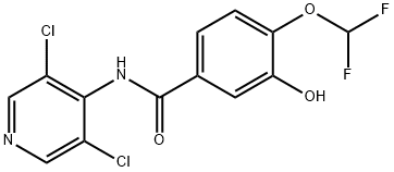 N-(3,5-二氯吡啶-4-基)-3-(环丙基甲氧基-4-羟基苯甲酰胺 结构式