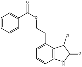 4-[2-(苯甲酰氧基)乙基]-3-氯-1,3-二氢-2H-吲哚-2-酮 结构式
