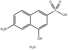 6-氨基-4-羟基-2-萘磺酸 一水合物 结构式