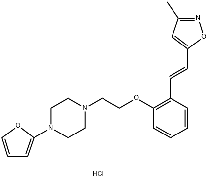 Piperazine, 1-(2-furanyl)-4-(2-(2-(2-(3-methyl-5-isoxazolyl)ethenyl)ph enoxy)ethyl)-, monohydrochloride, (E)- 结构式