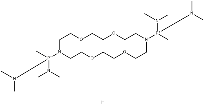 [16-(bis(dimethylamino)-methyl-phosphaniumyl)-1,4,10,13-tetraoxa-7,16- diazacyclooctadec-7-yl]-bis(dimethylamino)-methyl-phosphanium diiodide 结构式