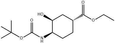 (1R,3S,4R)-4-(Boc-amino)-3-hydroxy-cyclohexane-carboxylic acid ethyl ester 结构式