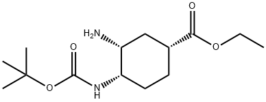 (1R,3R,4S)-3-Amino-4-(Boc-amino)cyclohexane-carboxylic acid ethyl ester 结构式