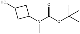 N-(3-羟基环丁基)-N-甲基氨基甲酸叔丁酯 结构式