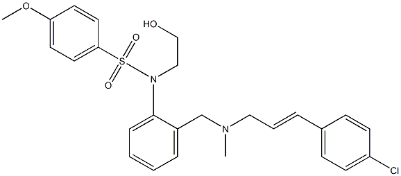 N-[2-[N-(4-氯肉桂)-N-甲基氨基]苯基]-N-(2-羟乙基)-4-甲氧苯磺酰胺磷酸酯盐 结构式