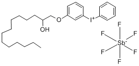 PHENYL-[M-(2-HYDROXYTETRADECYLOXY)PHENYL]IODONIUM HEXAFLUOROANTIMONATE 结构式