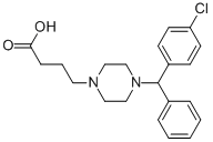 4-[(4-CHLOROPHENYL)PHENYLMETHYL]-1-PIPERAZINEBUTANOIC ACID 结构式