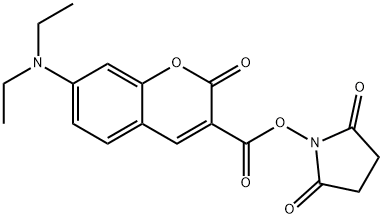 7-(二乙胺基)-2-氧代-2-苯并吡喃-3-羧酸N-琥珀酰亚胺酯 结构式