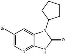 6-Bromo-1-cyclopentyl-1H,2H,3H-imidazo[4,5-b]pyridin-2-one 结构式