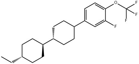 2-Fluoro-4-[(trans,trans)-4'-ethyl[1,1'-bicyclohexyl]-4-yl]-1-(trifluoromethoxy)benzene 结构式