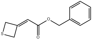 2-(硫杂环丁烷-3-亚基)乙酸苄酯 结构式