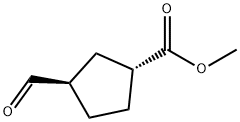 Cyclopentanecarboxylic acid, 3-formyl-, methyl ester, trans- (9CI) 结构式