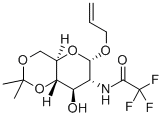 烯丙基 2-脱氧-4,6-O-亚异丙基-2-(三氟乙酰氨基)-Α-D-吡喃葡糖苷 结构式