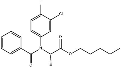 pentyl 2-(benzoyl-3-chloro-4-fluoroanilino)propanoate 结构式