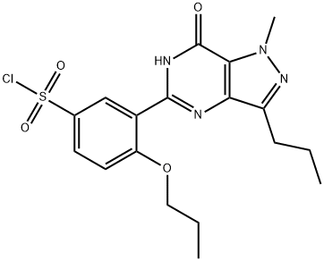 3-(1-Methyl-7-oxo-3-propyl-6,7-dihydro-1H-pyrazolo[4,3-d]pyrimidin-5-yl)-4-propoxy-benzenesulfonyl chloride 结构式