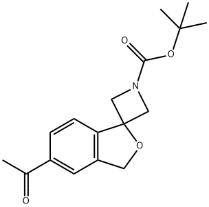 TERT-BUTYL 5-ACETYL-3H-SPIRO[AZETIDINE-3,1-[2]BENZOFURAN]-1-CARBOXYLATE 结构式