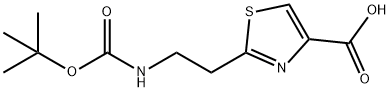 2-(2-(叔丁氧羰基)氨基)乙基)噻唑-4-羧酸 结构式