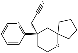 (R)-2-(9-(吡啶-2-基)-6-二氧杂螺[4.5]癸烷-9-基)乙腈 结构式