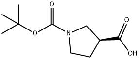 (S)-1-BOC-吡咯烷-3-甲酸 结构式