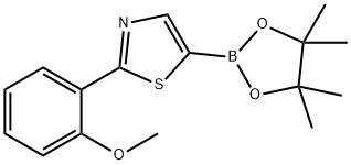 2-(2-甲氧苯基)-5-(4,4,5,5-四甲基-1,3,2-二氧杂环戊硼烷-2-基)-1,3-噻唑 结构式