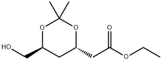 2,4-二脱氧-3,5-O-(1-甲基亚乙基)-D-赤式己糖酸乙酯 结构式