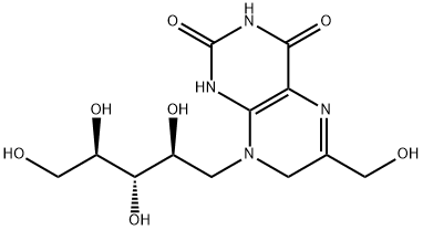 1-Deoxy-1-[1,3,4,7-tetrahydro-6-(hydroxyMethyl)-2,4-dioxo-8(2H)-pteridinyl]-D-ribitol 结构式