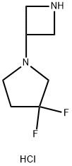 1-(氮杂环丁烷-3-基)-3,3-二氟吡咯烷二盐酸盐 结构式