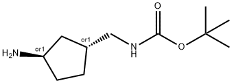 trans-(3-Amino-cyclopentylmethyl)-carbamic acid tert-butyl ester 结构式