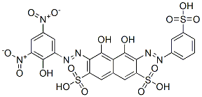 4,5-Dihydroxy-3-[(2-hydroxy-3,5-dinitrophenyl)azo]-6-[(3-sulfophenyl)azo]-2,7-naphthalenedisulfonic acid 结构式