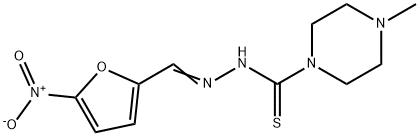 4-Methyl-N'-(5-nitrofurfurylidene)-1-piperazinecarbothiohydrazide 结构式