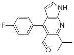 4-(4-氟苯基)-6-(1-甲基乙基)-1H-吡咯并[2,3-B]吡啶-5-甲醛 结构式