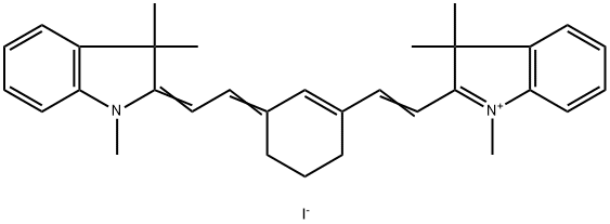 2-[2-[3-[(1,3-二氢-1,3,3-三甲基-2H-吲哚-2-亚基)乙亚基]-1-环己烯-1-基]乙烯基]-1,3,3-三甲基-3H-吲哚碘化物 结构式