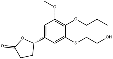 (S)-5-(3-(2-hydroxyethylthio)-5-methoxy-4-propoxyphenyl)dihydrofuran-2(3H)-one 结构式