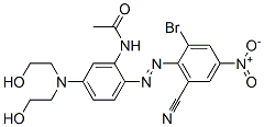 N-[5-[二(2-羟乙基)氨基]-2-[(2-溴-6-氰基-4-硝基苯基)偶氮]苯基]乙酰胺 结构式