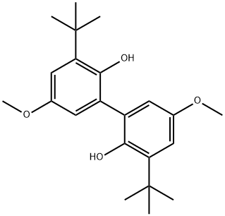 2-叔丁基-6-(3-叔丁基-2-羟基-5-甲氧基苯基)-4-甲氧基苯酚 结构式