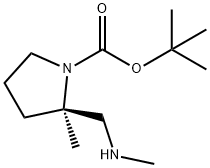 (2R)-1-Boc-2-methyl-2-(methylaminomethyl)-pyrrolidine 结构式