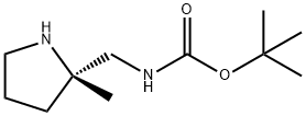 (2S)-2-(Boc-aminomethyl)-2-methylpyrrolidine 结构式