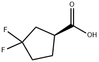 (1S)-3,3-difluorocyclopentane-1-carboxylic acid 结构式