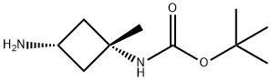反式-(3-氨基-1-甲基-环丁基)氨基甲酸叔丁酯 结构式