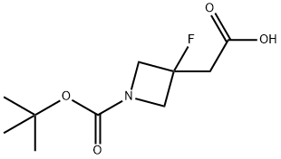 1-Boc-3-fluoro-3-azetidineacetic acid 结构式