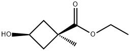 Ethyl (1s,3r)-3-hydroxy-1-methylcyclobutane-1-carboxylate 结构式