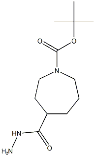 1-Boc-azepan-4-carboxylic acid hydrazide 结构式