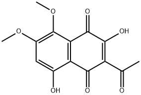 2-Acetyl-3,8-dihydroxy-5,6-dimethoxy-1,4-naphthoquinone 结构式