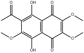 1,4-Naphthoquinone, 2-acetyl-5,8-dihydroxy-3,6,7-trimethoxy- 结构式