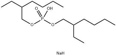 磷酸双(2-乙基己基)酯钠盐 结构式