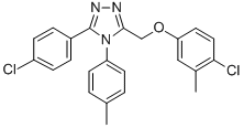 4H-1,2,4-Triazole, 3-((4-chloro-3-methylphenoxy)methyl)-5-(4-chlorophe nyl)-4-(4-methylphenyl)- 结构式