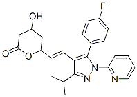 6-(2-(5-(4-fluorophenyl)-3-(1-methylethyl)-1-(2-pyridinyl)-1H-pyrazol-4-yl)ethenyl)tetrahydro-4-hydroxy-2H-pyran-2-one 结构式