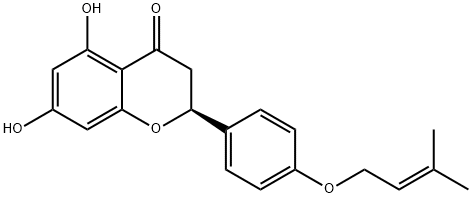 2,3-Dihydro-2α-[4-[(3-methyl-2-butenyl)oxy]phenyl]-5,7-dihydroxy-4H-1-benzopyran-4-one 结构式